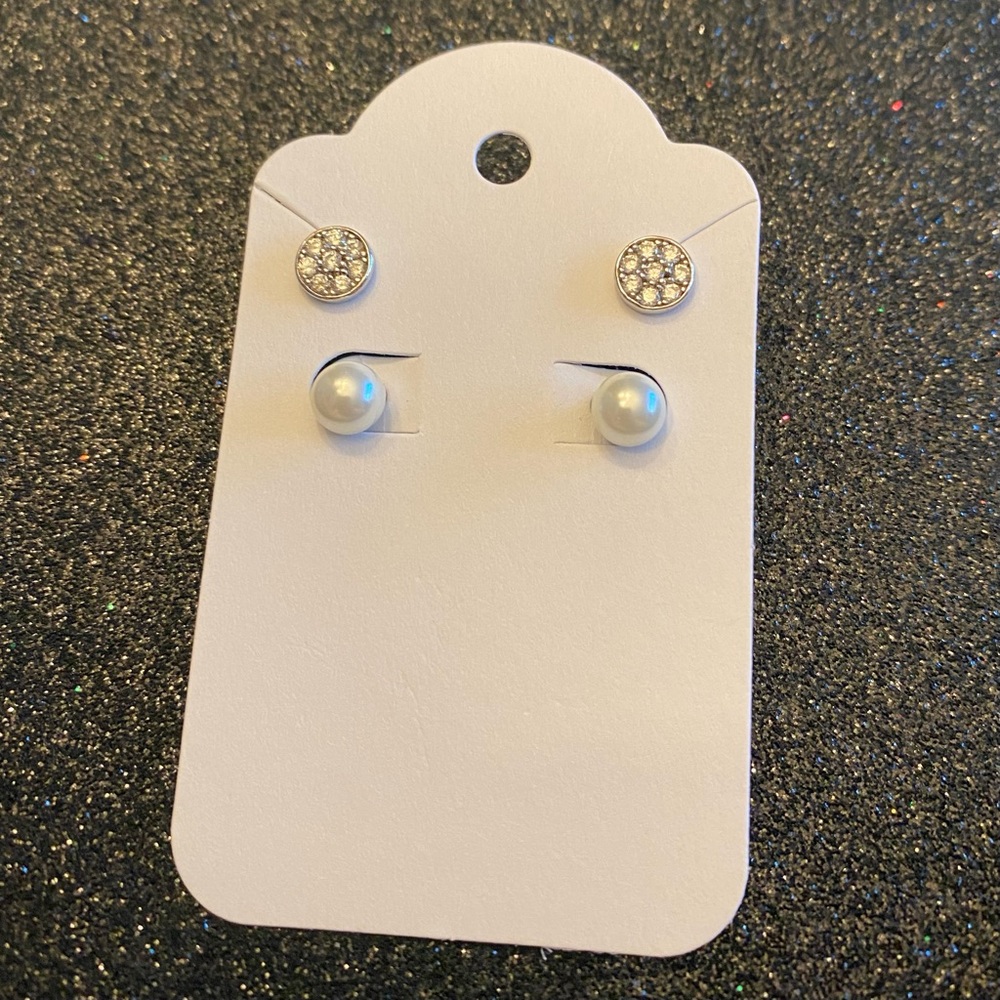 Sterling silver stud earring pair